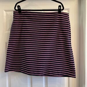 Size 16 Talbots Navy and Pink Knit Striped Skirt